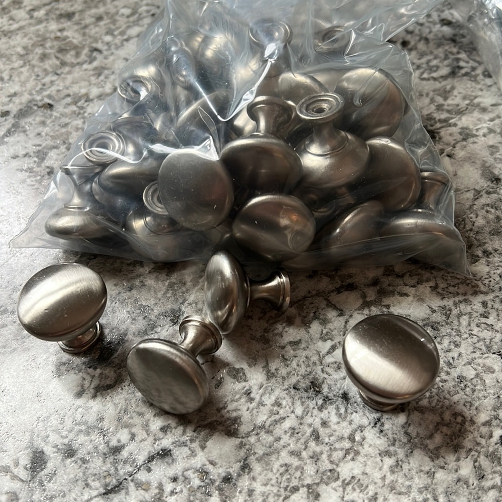 Bag of 45 Brushed Silver Drawer Pulls